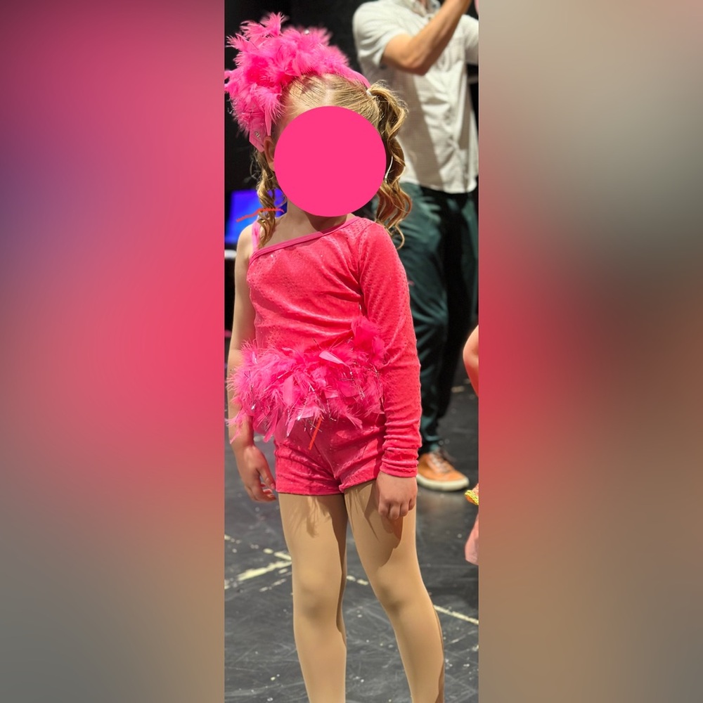 Hot Pink Flamingo Costume with feathers - A Wish Come True - Size Small Child